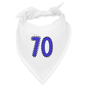 70. 70 JAHRE. 70. JAHRESTAG. 70-JÄHRIGES JUBILÄUM. - Bandana Dreieckstuch - Weiß - Vorne