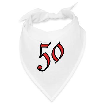 50. 50 JAHRE. 50-JÄHRIGES JUBILÄUM. 50-JÄHRIGES JUBILÄUM. - Bandana Dreieckstuch - Weiß - Vorne