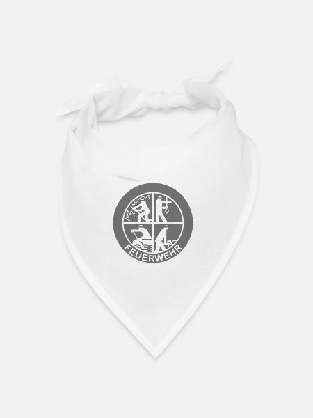 Feuerwehr Logo einfarbig (für Reflexdruck) - Bandana Dreieckstuch - Weiß