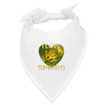 I love spring - Bandana Dreieckstuch - Weiß - Vorne