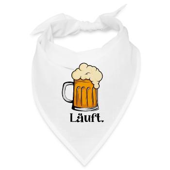Läuft. - Bierkrug Spruch für Bierfreunde - Bandana Dreieckstuch - Weiß - Vorne