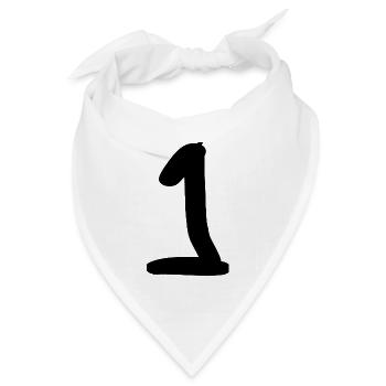 1. 1 Jahr. 1. JUBILÄUM. 1-JÄHRIGES JUBILÄUM - Bandana Dreieckstuch - Weiß - Vorne