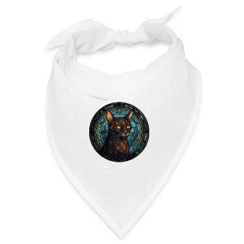 Asiatische Katzenrasse Aquarellglas - Bandana Dreieckstuch - Weiß - Vorne