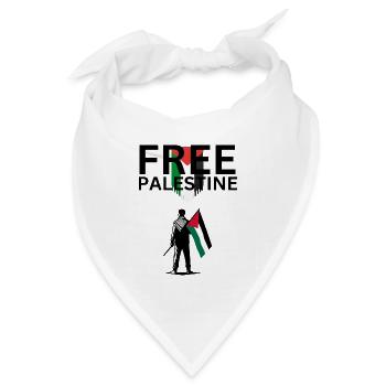 Free Palestine - Bandana Dreieckstuch - Weiß - Vorne