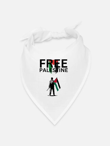 Free Palestine - Bandana Dreieckstuch - Weiß