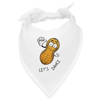 Erdnuss Let`s Dance Tanzen Peanut - Bandana Dreieckstuch - Weiß - Vorne