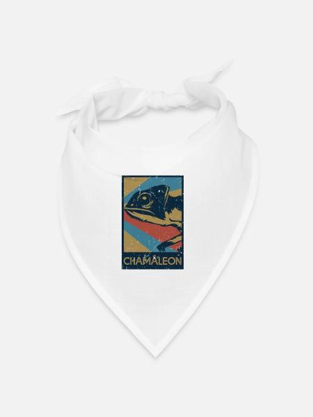 Farbwechselndes Chamäleon Madagaskar - Bandana Dreieckstuch - Weiß