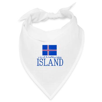 Island Iceland - Bandana Dreieckstuch - Weiß - Vorne