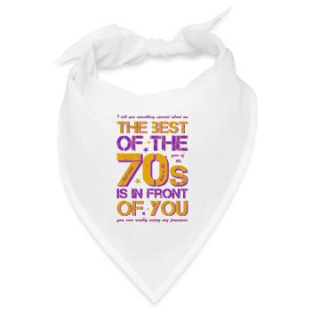 70s die Siebziger Jahre 70's - Bandana Dreieckstuch - Weiß - Vorne