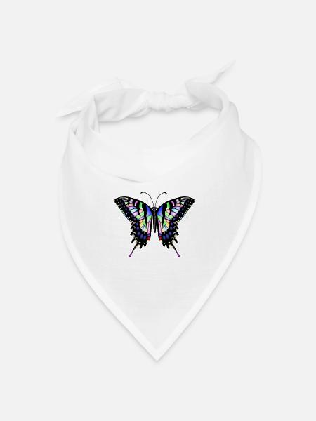 Schwalbenschwanz Schmetterling - Bandana Dreieckstuch - Weiß