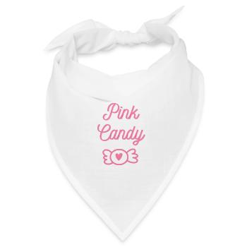 Rosa Süßigkeiten - Bandana Dreieckstuch - Weiß - Vorne