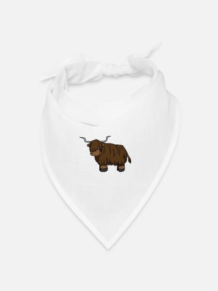 Scottish Highland Cattle - Bandana Dreieckstuch - Weiß