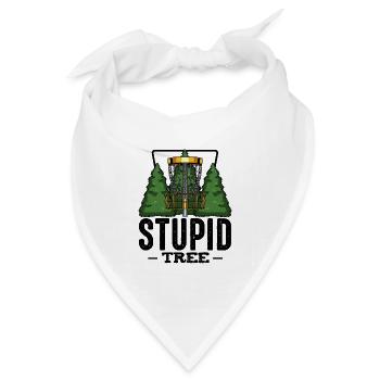 Stupid Tree Discgolf Spruch Frisbee Geschenk - Bandana Dreieckstuch - Weiß - Vorne