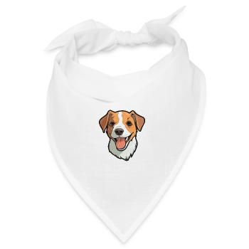 Russell Terrier Hunderasse Aquarell Cartoon Kawai - Bandana Dreieckstuch - Weiß - Vorne