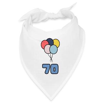 70. 70 JAHRE. 70-JÄHRIGES JUBILÄUM. GEBURTSTAG 70 JAHRE. - Bandana Dreieckstuch - Weiß - Vorne
