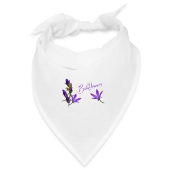 Glockenblumen lila Blumen - Bandana Dreieckstuch - Weiß - Vorne