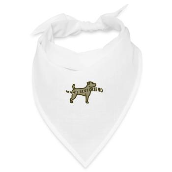 Man's best Friend - Hund Silhouette - Bandana Dreieckstuch - Weiß - Vorne
