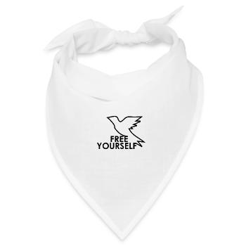 Reiselustige Taube Weltenbummler - Bandana Dreieckstuch - Weiß - Vorne