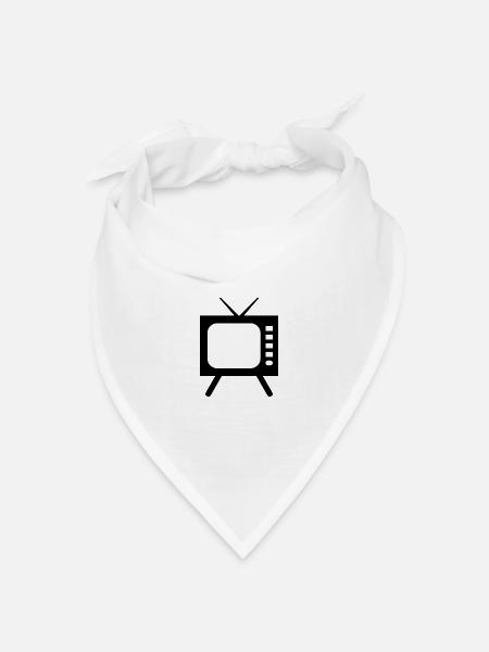 Fernseher Symbol - Bandana Dreieckstuch - Weiß