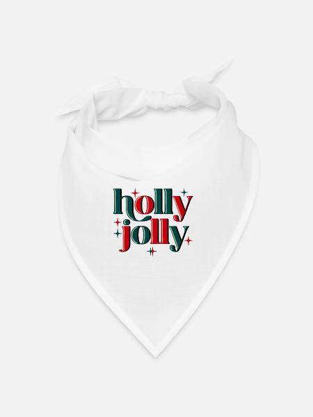 Holly Jolly Xmas - Bandana Dreieckstuch - Weiß