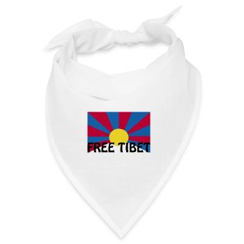 free tibet - Bandana Dreieckstuch - Weiß - Vorne