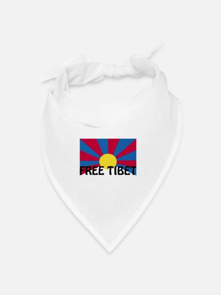 free tibet - Bandana Dreieckstuch - Weiß