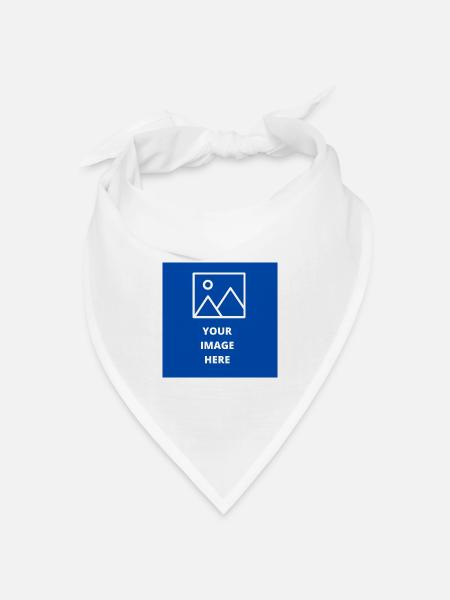 Minimalistische Berge auf blauem Hintergrund - Bandana Dreieckstuch - Weiß