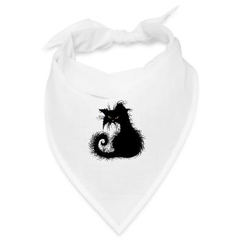 Katze Strassenkatzen Kater schwarz böse krank - Bandana Dreieckstuch - Weiß - Vorne