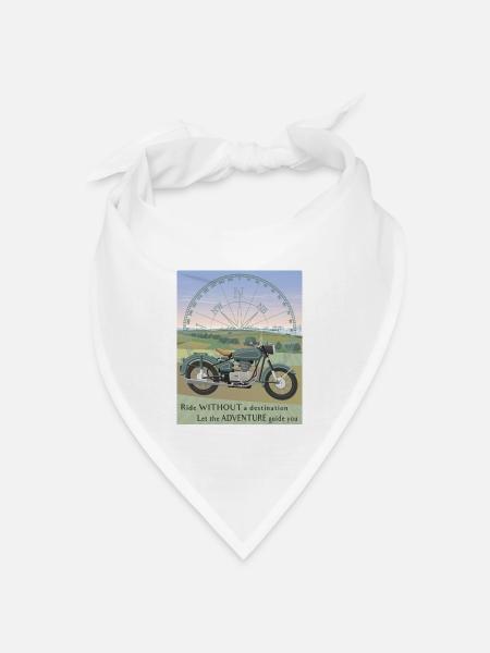 Motorradfahrt - Bandana Dreieckstuch - Weiß