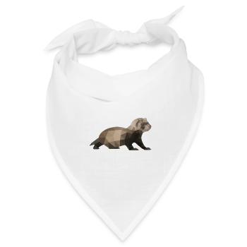 Verspieltes Frettchen Kaninchenjagd - Bandana Dreieckstuch - Weiß - Vorne