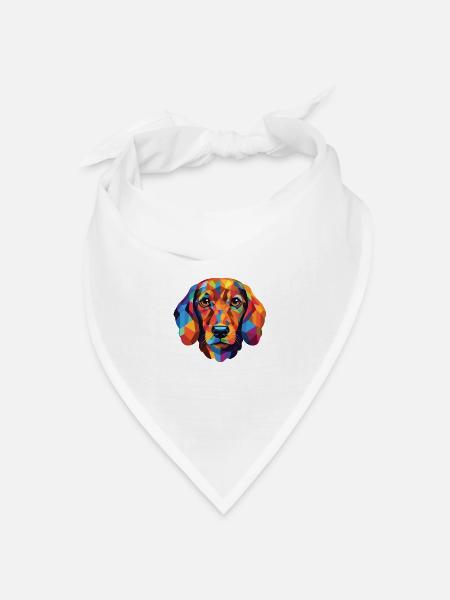 Dackel Hund Rasse Aquarell Glas Illustration - Bandana Dreieckstuch - Weiß
