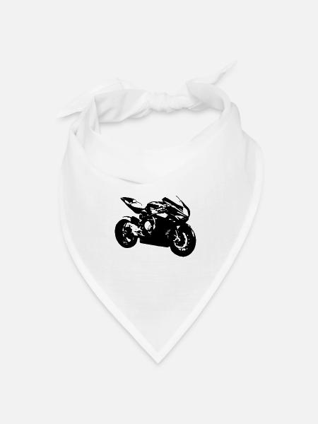 Motorrad - Bandana Dreieckstuch - Weiß