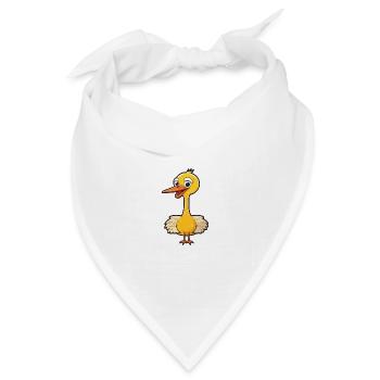 Kranich-Karikatur-Kawaii-Aquarell-Illustration - Bandana Dreieckstuch - Weiß - Vorne