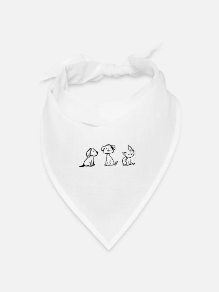 Hunden - Bandana Dreieckstuch - Weiß