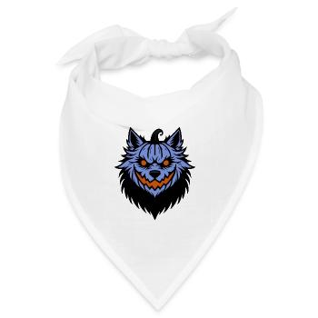Der Werwolf-Kürbis-Hybrid - Bandana Dreieckstuch - Weiß - Vorne