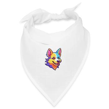 Dingo Hunderasse Cartoon Kawaii Illustration - Bandana Dreieckstuch - Weiß - Vorne