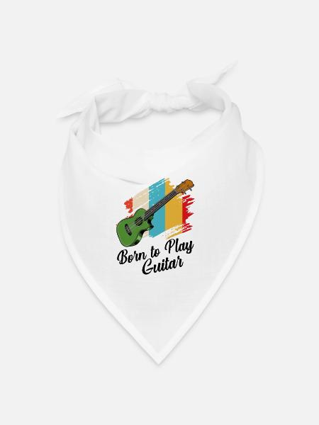Gitarre - Bandana Dreieckstuch - Weiß