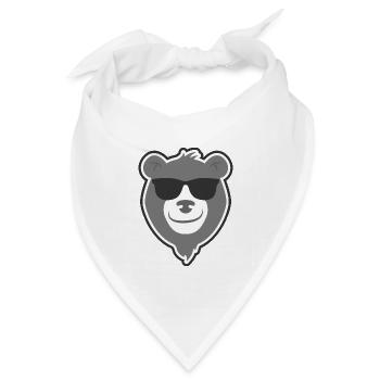 Hubärt der Bär - Cooler Bär mit Sonnenbrille - Bandana Dreieckstuch - Weiß - Vorne