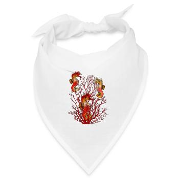 Seepferdchen - Bandana Dreieckstuch - Weiß - Vorne
