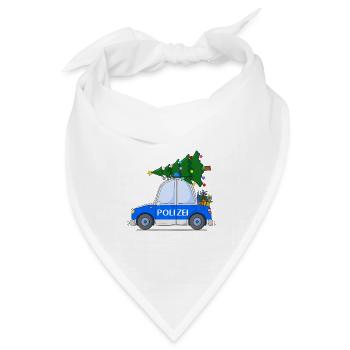 Polizeiauto Weihnachten - Bandana Dreieckstuch - Weiß - Vorne