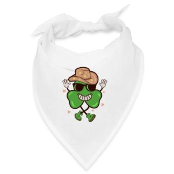 Ein glücklicher Cowboy Retro St Patty s Day - Bandana Dreieckstuch - Weiß - Vorne