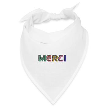Vielen Dank - Bandana Dreieckstuch - Weiß - Vorne