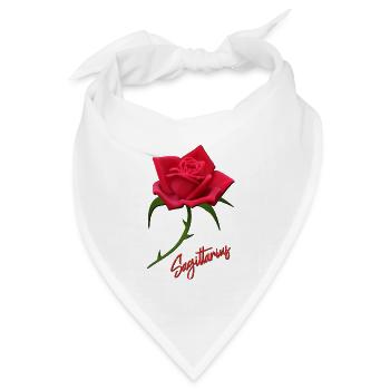Schütze Rose rote Rose Rosen Sternzeichen Schütze - Bandana Dreieckstuch - Weiß - Vorne