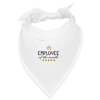 Mitarbeiter des Monats Geschenk - Bandana Dreieckstuch - Weiß - Vorne
