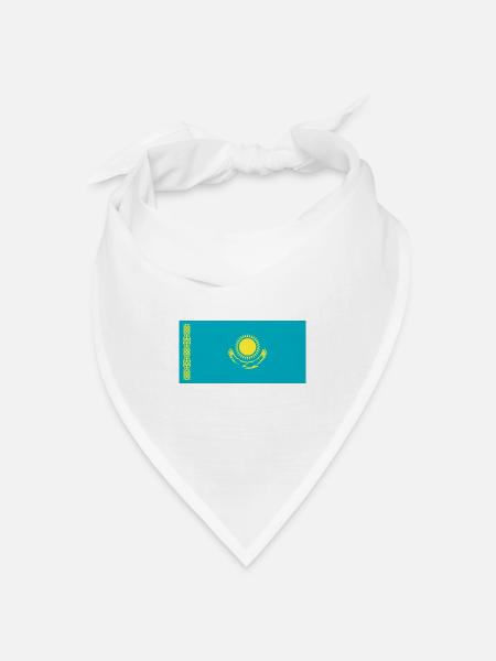 Kasachstan - Bandana Dreieckstuch - Weiß