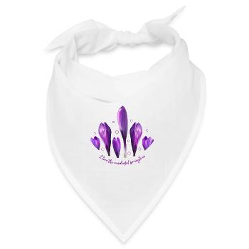 Krokusse Krokus - Bandana Dreieckstuch - Weiß - Vorne