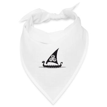 Vikingerschiff Triskel Segel - Bandana Dreieckstuch - Weiß - Vorne