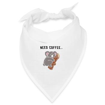 Kaffee Spruch Koalabär - Bandana Dreieckstuch - Weiß - Vorne