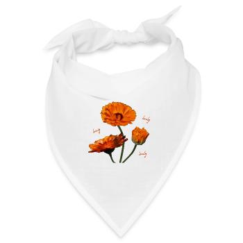 Ringelblumen Ringelblume orangene Blumen - Bandana Dreieckstuch - Weiß - Vorne