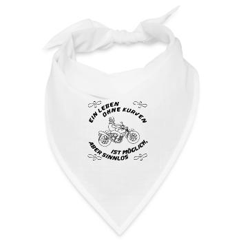 leben ohne kurven - Bandana Dreieckstuch - Weiß - Vorne